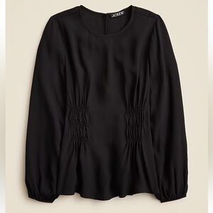 J Crew Shirred waist top in viscose crepe Black 2